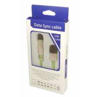 Кабель для телефону Data Sync Cable 2 в1 (рожевий, білий, блакитний, чорний)