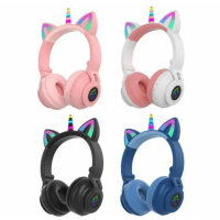 Наушники CAT с кошачьими ушками STN-27 Bluetooth (чёрный,синий) (60)