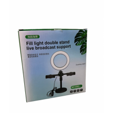 🟢 Кольцевая Led лампа Ring Light 16 см на круглом штативе с 2 держателями (зелёная коробка) (40)