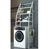 Полиця стелаж підлогова над пральною машинкою Laundry Rack TW-106 Металева біла (10)