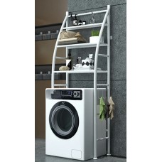 🟢 Полка стеллаж напольная над стиральной машинкой Laundry Rack TW-106 Металлическая белая (10)