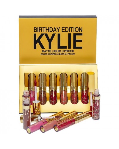 Набір рідких матових помад Kylie Birthday Edition, 6 кольорів