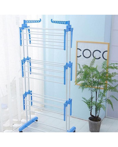 Сушилка для белья напольная Tiers Garment Rack With Wheels Синяя(6)