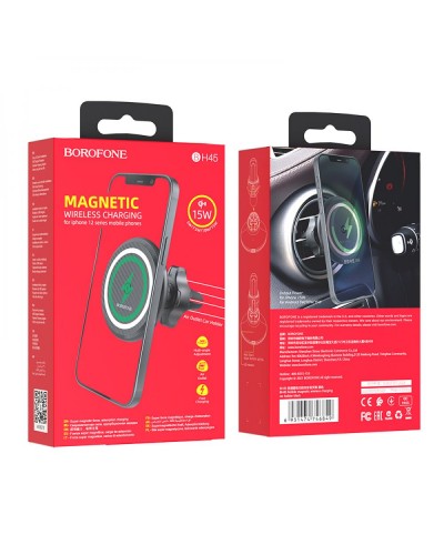 Автодержатель Borofone BH45 Magnetic Wireless 15W