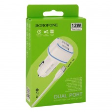 Авто Зарядний пристрій Borofone BZ14 Type-C 2USB 2.4A