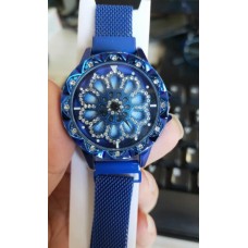 🟢 Женские часы Classic Diamonds фиолетовые и голубые с каучуковским ремешком. часы 360