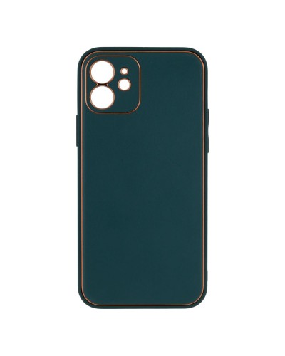 Чехол Leather Gold with Frame without Logo для iPhone 12 Мятая упаковка