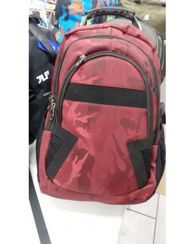 Швейцарский мужской рюкзак с ортопедической спинкой красный пиксель. Красный