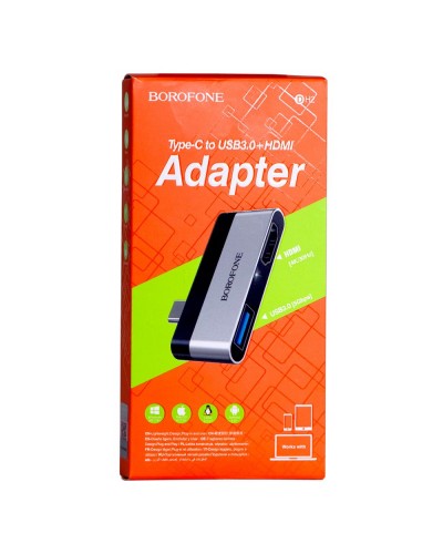 Переходник Borofone DH2 Type-C to HDMI+USB3.0 adapter