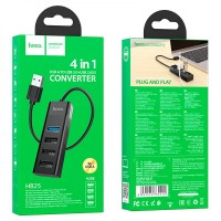 🟢 USB Hub Hoco HB25 Easy mix 4-in-1 converter(USB to USB3.0+USB2.0*3)