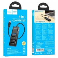 USB Hub Hoco HB25 Easy mix 4-in-1 converter(Type-C to USB3.0+USB2.0*3)