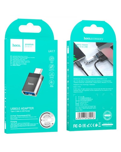 Перехідник Hoco UA17 Type-C male to USB female USB3.0