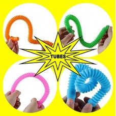 🟢 Fidget Pop Tube Пластиковые эластичные трубы набор 12 шт Ручные антистрессовые сенсорные игрушки S