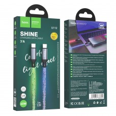 USB Hoco U112 Shine 60W Type-C to Type-C LED
