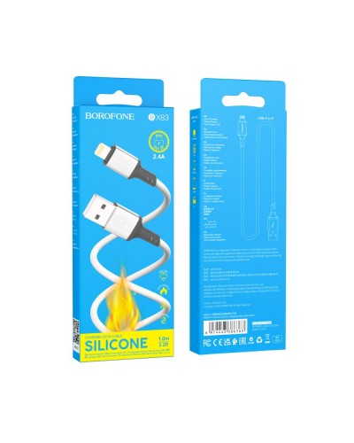 USB Borofone BX83 Silicone Lightning 2.4A