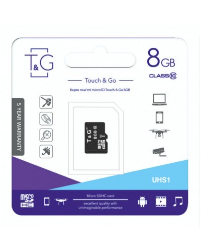 Карта Памяти T&G MicroSDHC 8gb UHS-1 10 Class