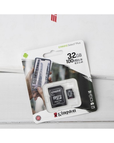 Карта Памяти Kingston Canvas Select Plus microSDHC (UHS-1) 32gb 10 Class & Adapter