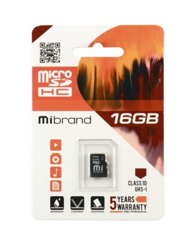 Карта Пам'яті Mibrand MicroSDHC 16gb UHS-1 10 Class