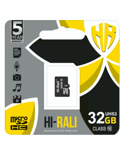 Карта Пам'яті Hi-Rali MicroSDHC 32gb UHS-3 10 Class