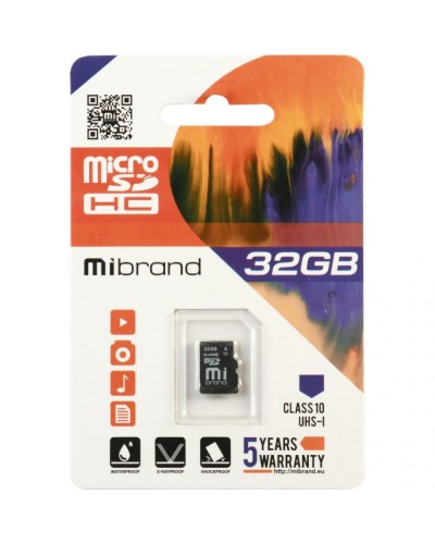 Карта Пам'яті Mibrand MicroSDHC 32gb UHS-1 10 Class