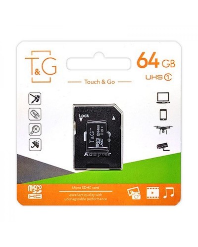 Карта Пам'яті T&G MicroSDXC 64gb UHS-1 10 Class & Adapter