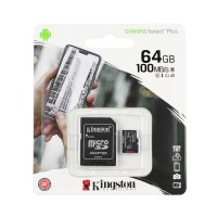 Карта Пам'яті Kingston Canvas Select Plus microSDXC (UHS-1) 64gb 10 Class & Adapter