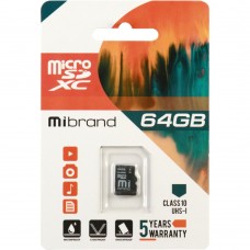 Карта Памяти Mibrand MicroSDXC 64gb UHS-1 10 Class