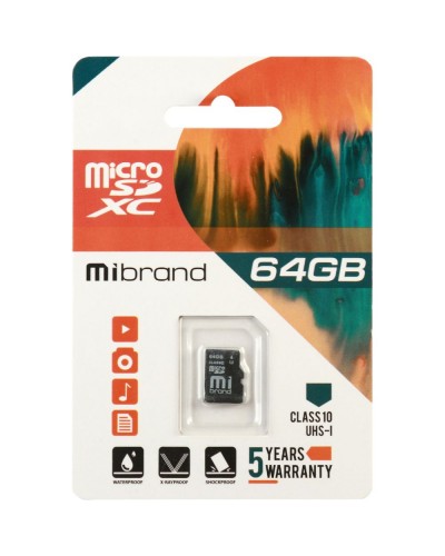 Карта Пам'яті Mibrand MicroSDXC 64gb UHS-1 10 Class