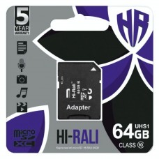 Карта Памяти Hi-Rali MicroSDXC 64gb UHS-1 10 Class & Adapter