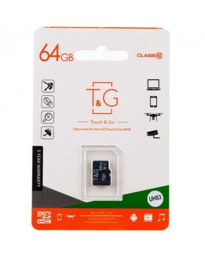 Карта Пам'яті T&G MicroSDXC 64gb UHS-3 10 Class