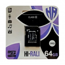 Карта Памяти Hi-Rali MicroSDXC 64gb UHS-3 10 Class & Adapter