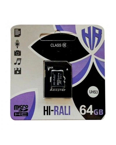 Карта Пам'яті Hi-Rali MicroSDXC 64gb UHS-3 10 Class & Adapter