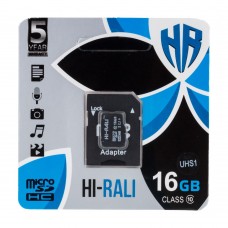 Карта Памяти Hi-Rali MicroSDHC 16gb UHS-1 10 Class & Adapter