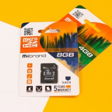 Карта Памяти Mibrand MicroSDHC 8gb 10 Class & Adapter