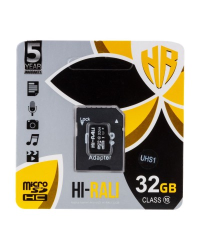 Карта Пам'яті Hi-Rali MicroSDHC 32gb UHS-1 10 Class & Adapter