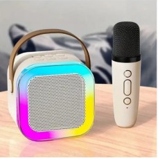 Портативная Bluetooth колонка с Одним микрофоном K12 Беспроводная Мини караоке с RGB подсветкой для детей