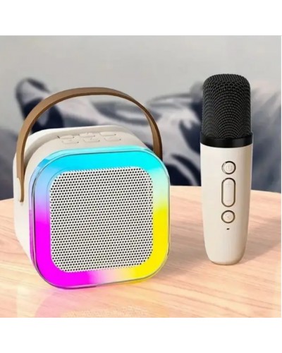 Портативная Bluetooth колонка с Одним микрофоном K12 Беспроводная Мини караоке с RGB подсветкой для детей