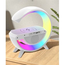 🟢 Настольная лампа, ночник КP-3431 RGB 3-in-1 Rainbow Light-Wireless Charger-Speaker с Bluetooth колонкой