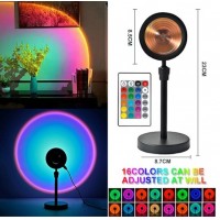 Проєкційна різнобарвна RGB LED-лампа Sunset Lamp з ефектом заходу з пультом, світильник заходу/розсвітла, 1