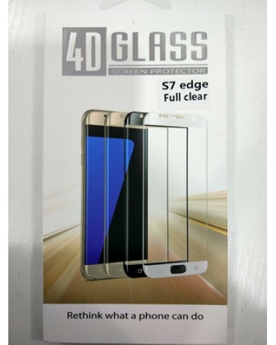 Панель передня 4D GLASS S7 edge (Full clear, white, black, gold, blue)