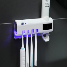 Диспенсер для зубной пасты и щеток авто Toothbrush sterilizer (синяя коробка) (W-31) (60)