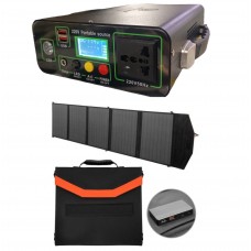 Инвертор аккумуляторный/зарядная станция EP-3018-300W 12V/18Ah + солнечная панель 45W (1)