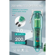 Професійна машинка для стриження VGR Professional Clipper Transparent Green V-660 (20)