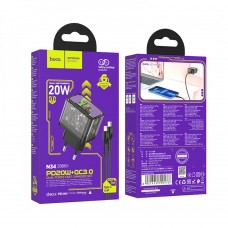 Мережний зарядний пристрій Hoco N34 Dazzling PD20W+QC3.0 Type-C to Lightning