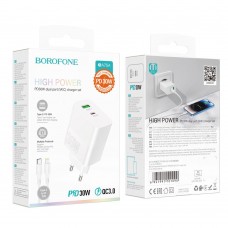 Зарядний пристрій Borofone BA75A Powerfull PD+QC 30W Type-C to Lightning