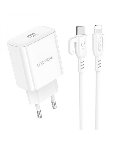 Сетевое Зарядное Устройство Borofone BA81A 1 Type-C PD20W+Type-C to Lightning