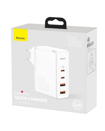 Сетевое Зарядное Устройство Baseus GaN2 Pro Quick Charger 2C+2U 100W CCGAN2P-L