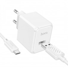 Сетевое Зарядное Устройство Hoco CS11A 1USB 2.1A+USB to Type-C