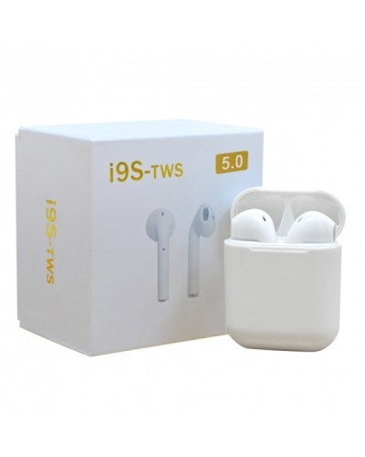 Наушники беспроводные блютуз TWS i9s tws Double V 5.0 EDR Bluetooth Pop-up NEW Stereo Plus White кейс