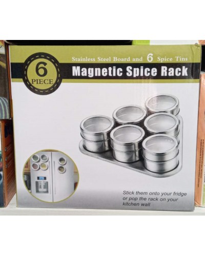 Набор для специй на магнитной подставке ( магните ) 6 шт Magnetic Spice Rack